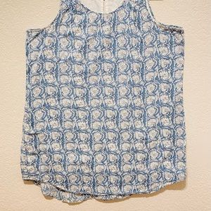 Blue floral Old Navy cotton lined tank